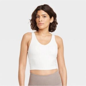 All In Motion White V-Neck Women's Tank Top w/ built in bra
